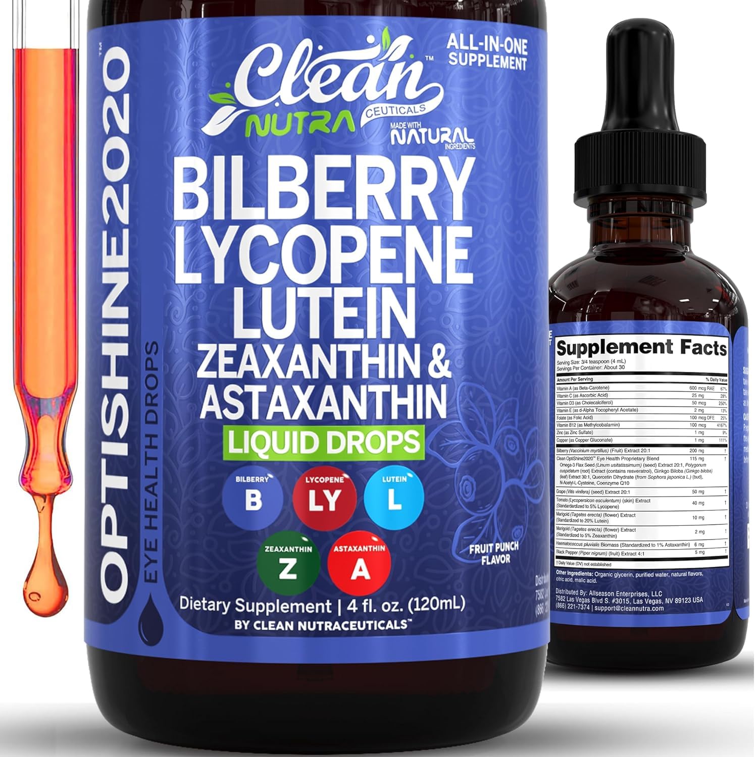 Clean Nutraceuticals Lutein and Zeaxanthin Eye Vitamins Supplement Capsules 120