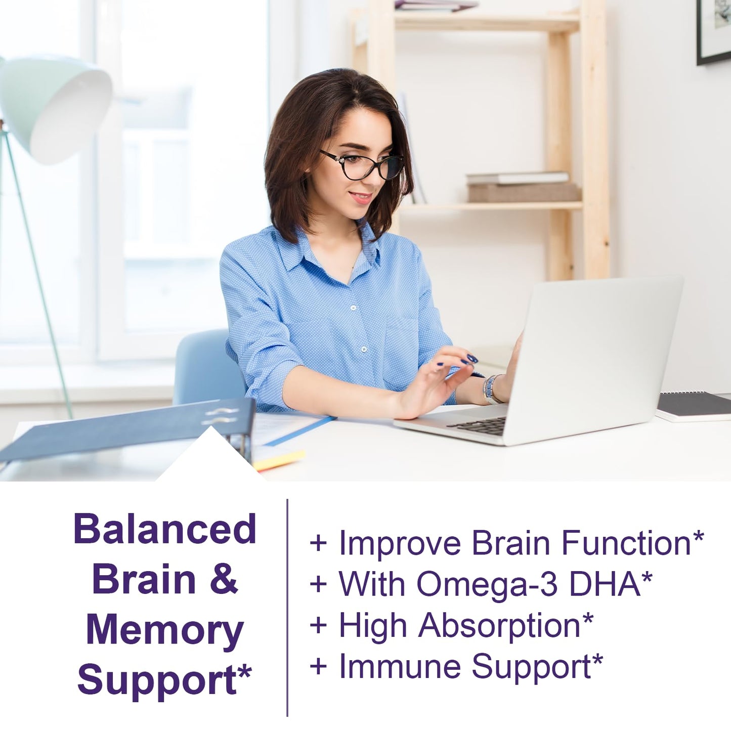 LotinYntu Liposomal Alpha Brain Gummies 3500MG+ Grape Flavor with Omega-3 DHA+EPA, Focus & Memory Support, Immune Boost, 60 Gummies