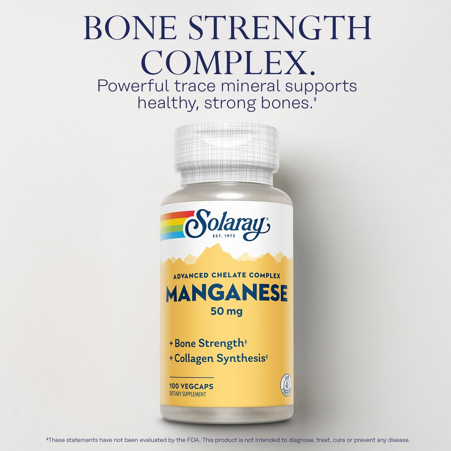 SOLARAY Manganese Supplement 50 mg Capsule 100