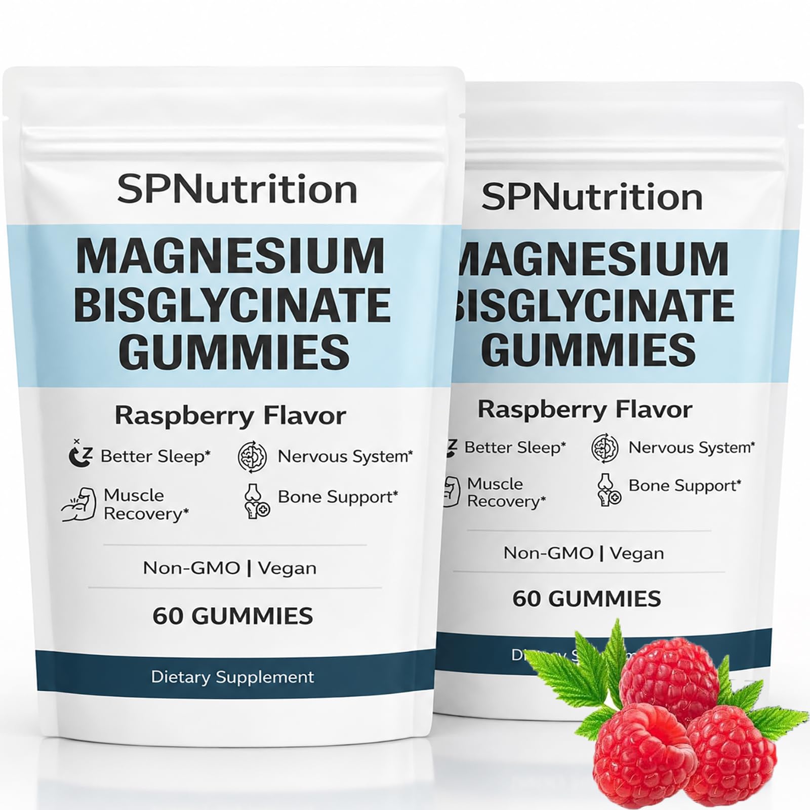 WXDOAU Spnutrition Magnesium Bisglycinate Gummies – Chelated Magnesium Supplement, 60 Count