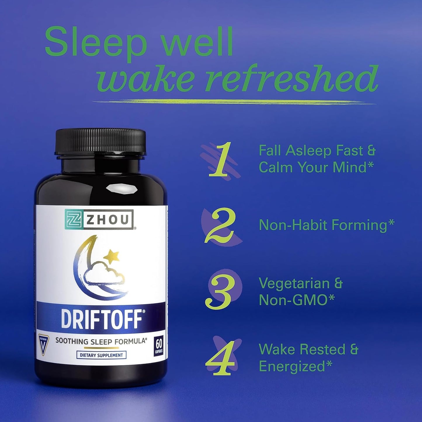 ZHOU Driftoff Nature Inspired Sleep Aid Capsule 120 Capsules