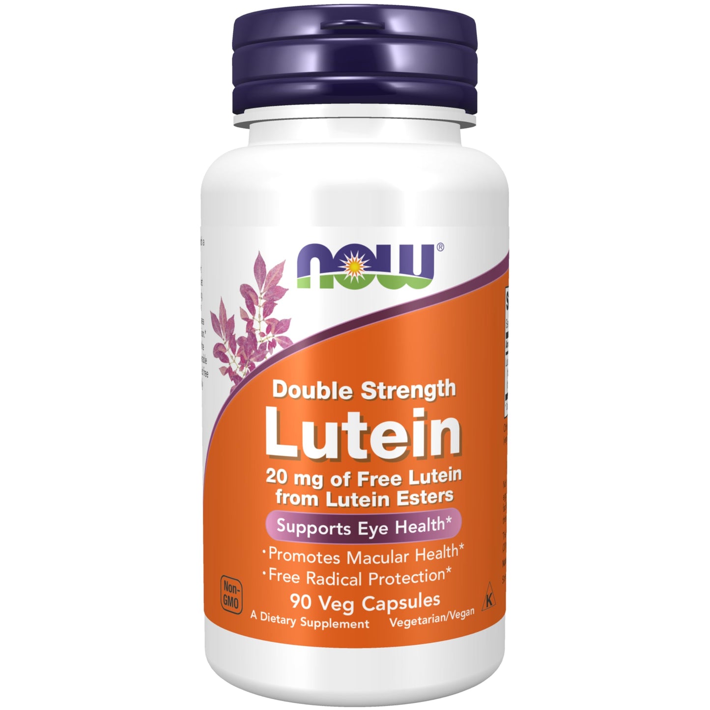 NOW Foods Lutein 20 mg with 20 mg of Free Lutein from Lutein Esters Veg Capsules, 90 Count