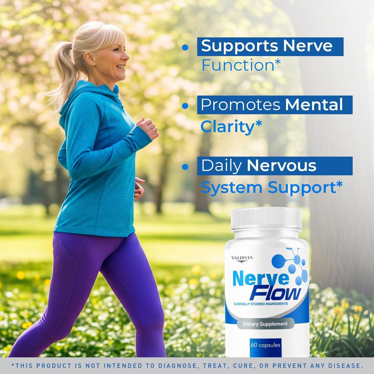 Valdivia NerveFlow Advanced Nerve Support Capsules, Maximum Strength Multivitamin Formula, 180 Capsules
