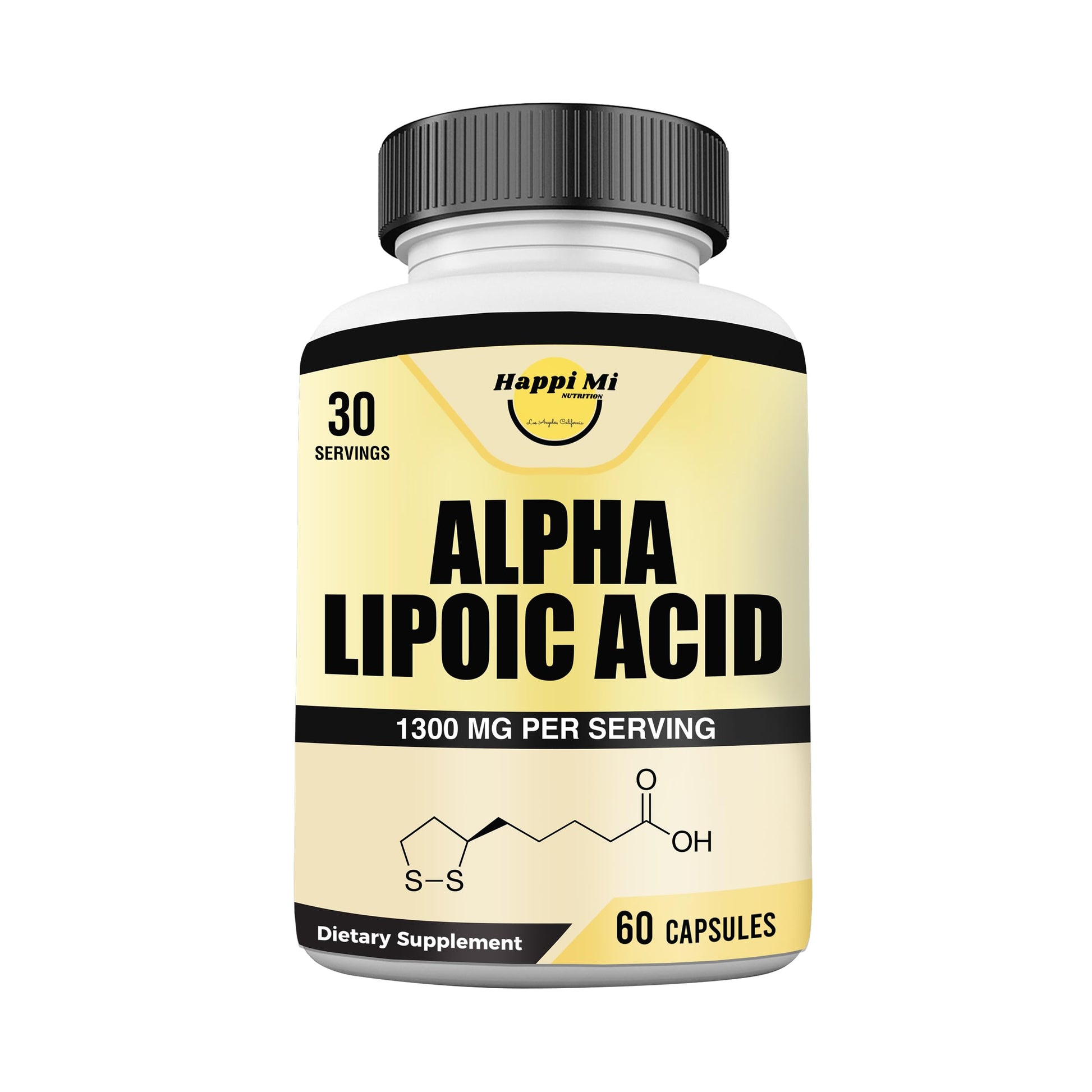Happi Mi Nutrition Alpha Lipoic Acid 1300mg Capsules 60 Count