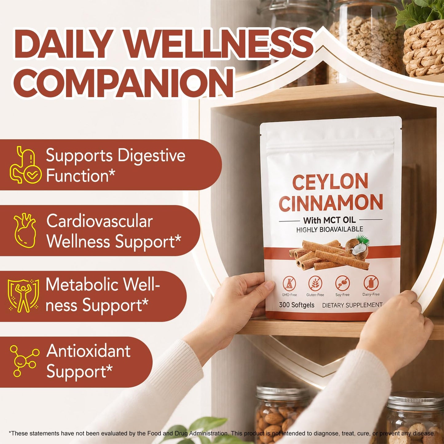 Nutre Forte Organic Ceylon Cinnamon Softgel, 300 Softgels
