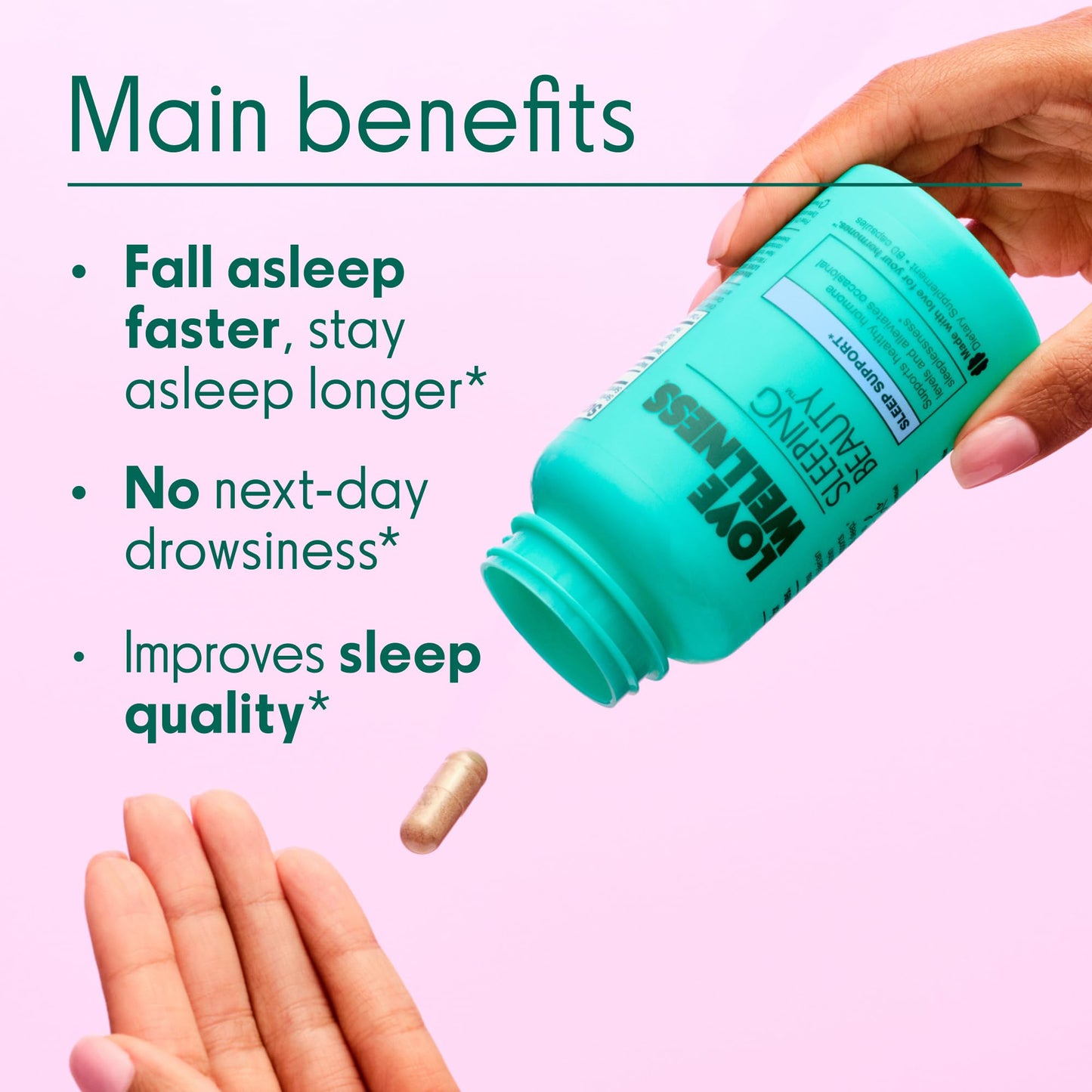 Love Wellness Sleeping Beauty Sleep Support Capsules, 60 Count