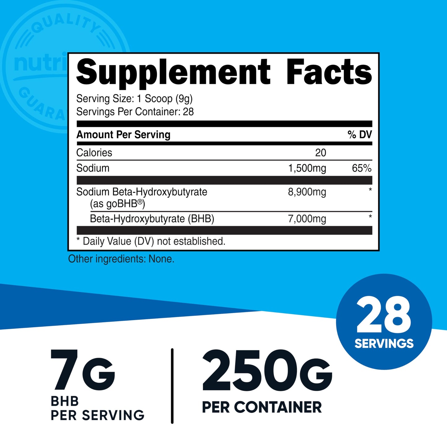 Nutricost Sodium BHB Powder (Unflavored), 11 Ounce