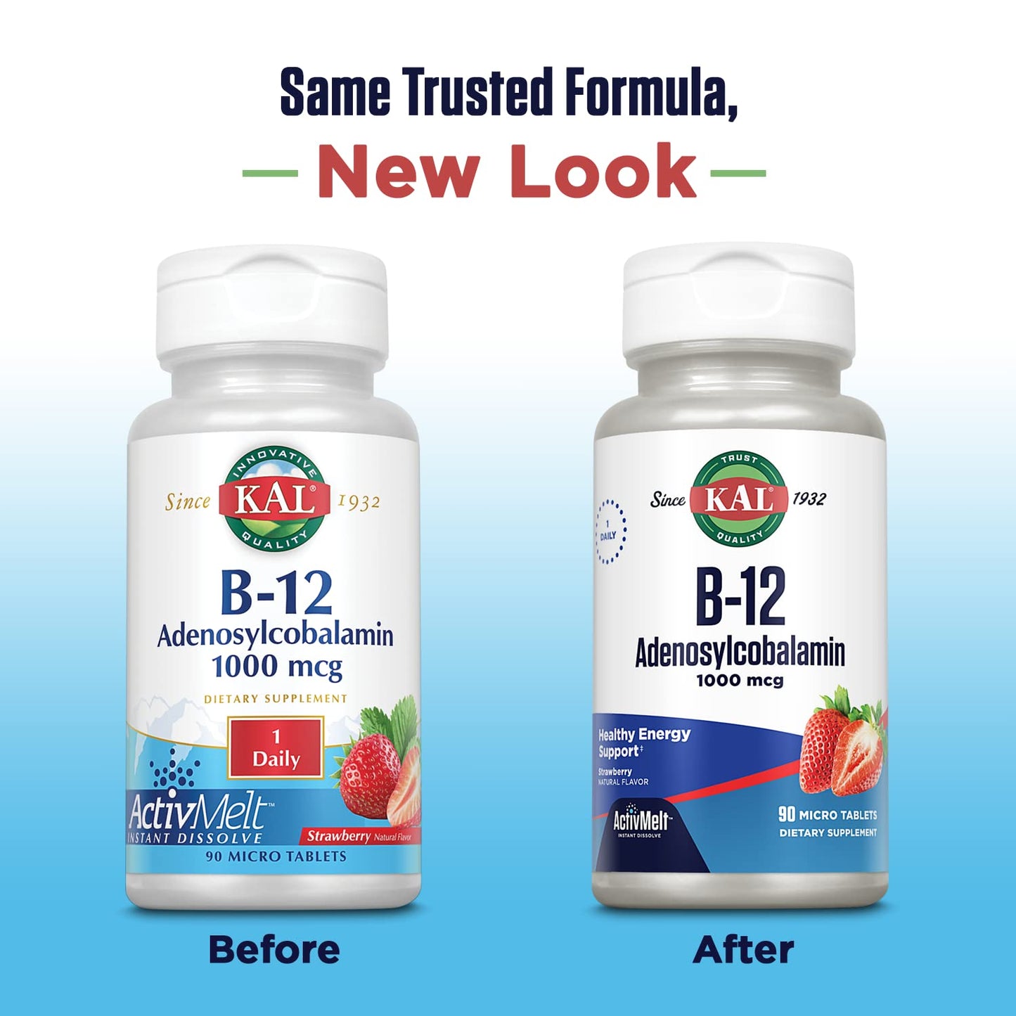 KAL Vitamin B12 Adenosylcobalamin 1000 mcg Lozenges, 90 Count