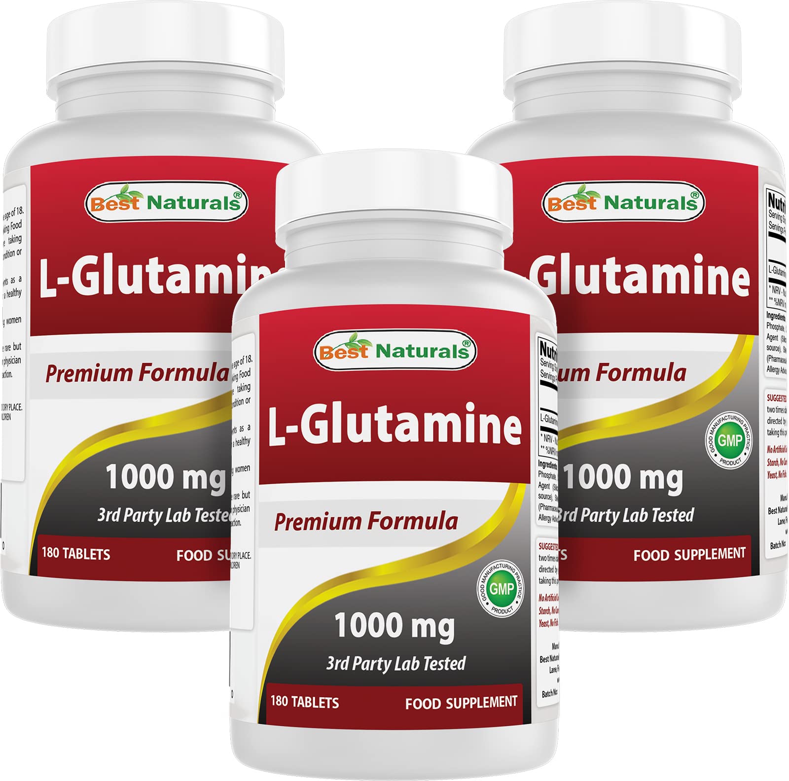Best Naturals L-Glutamine 1000 mg 540 Tablets