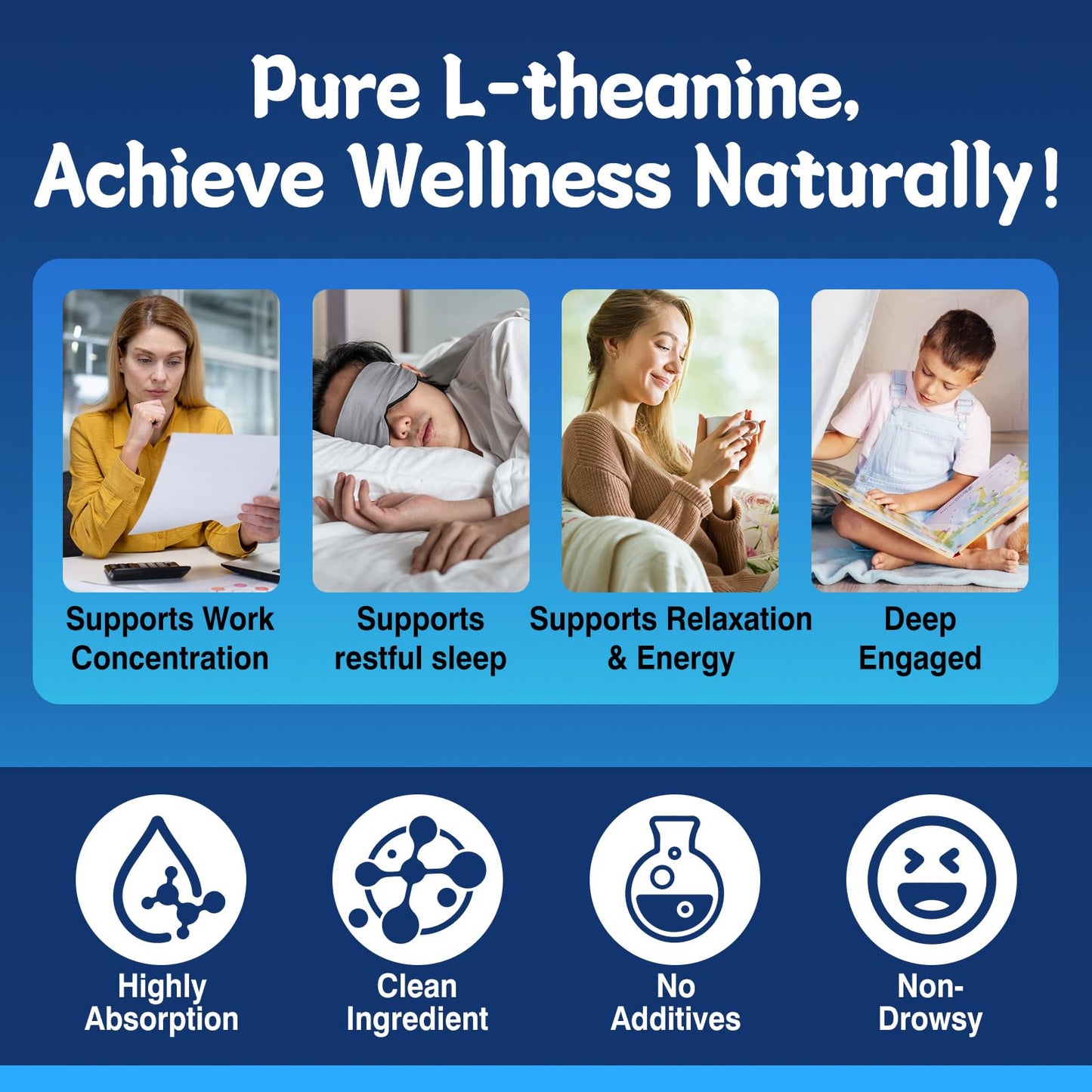 duwhot L-Theanine Gummies 200/400mg, 120 Chewables
