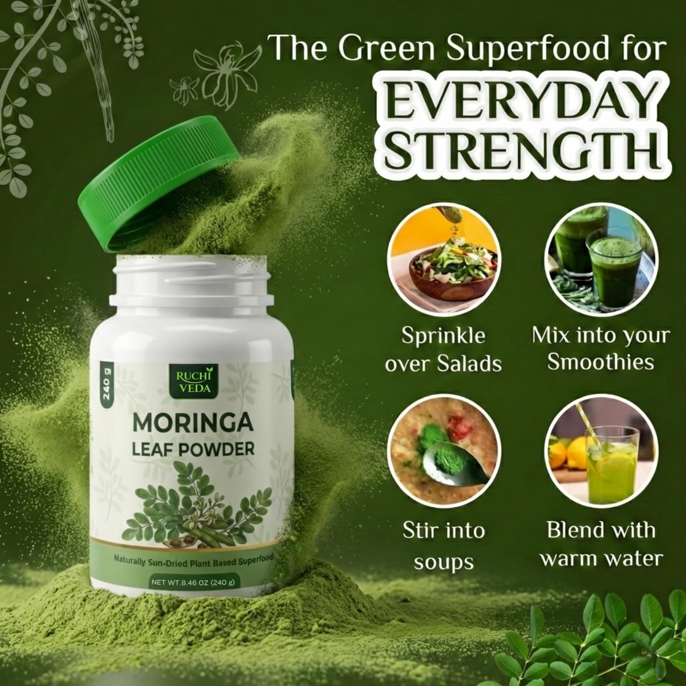 Ruchi Veda Moringa Leaf Powder 8.46 oz