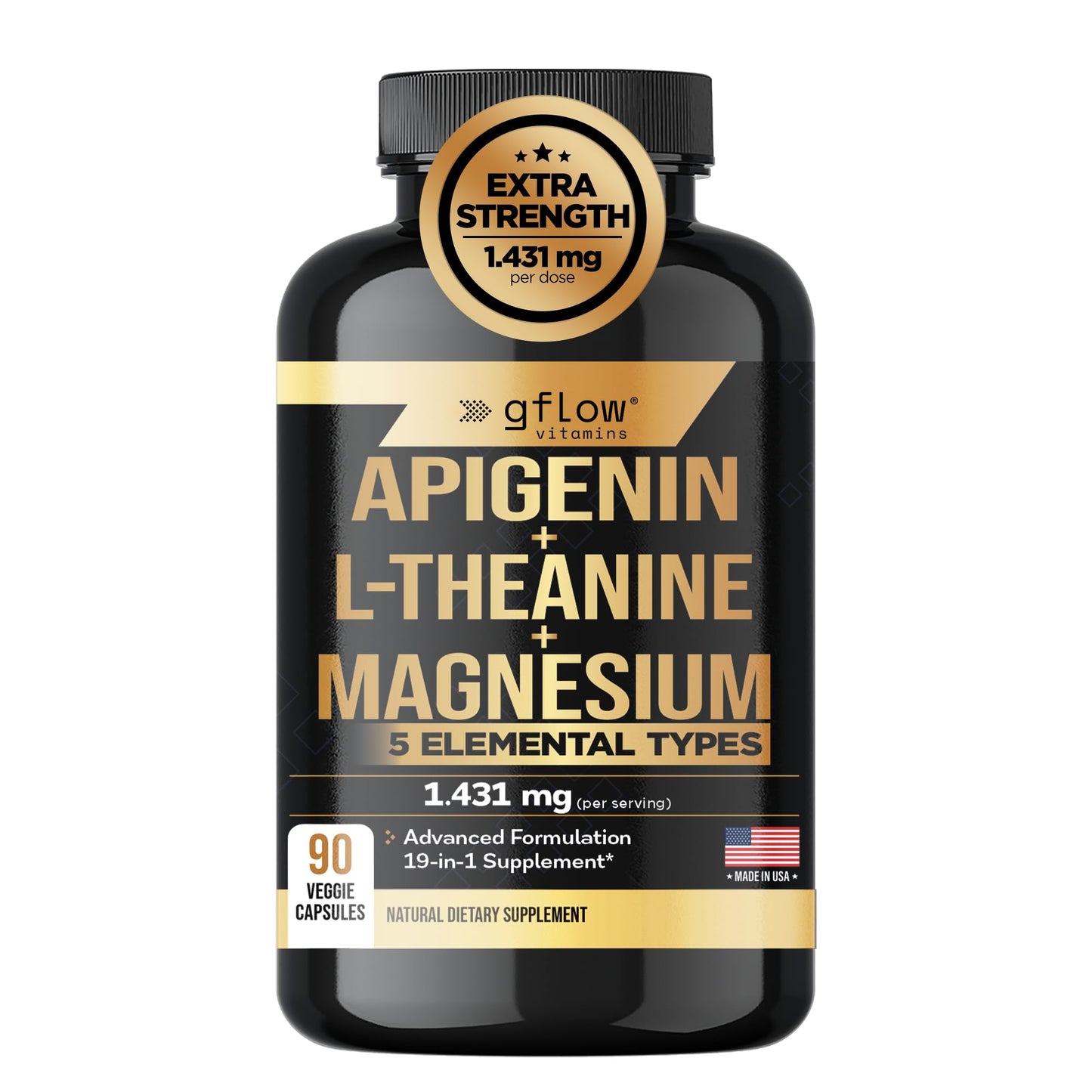 Gflow Vitamins Apigenin Sleep Support Supplement, 90 Capsules