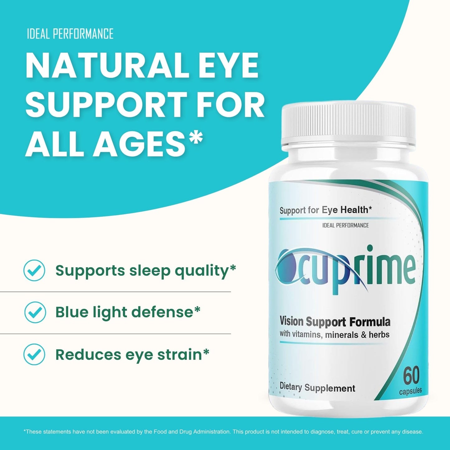IDEAL PERFORMANCE Ocuprime for Eyes Vision Supplement Capsules 300