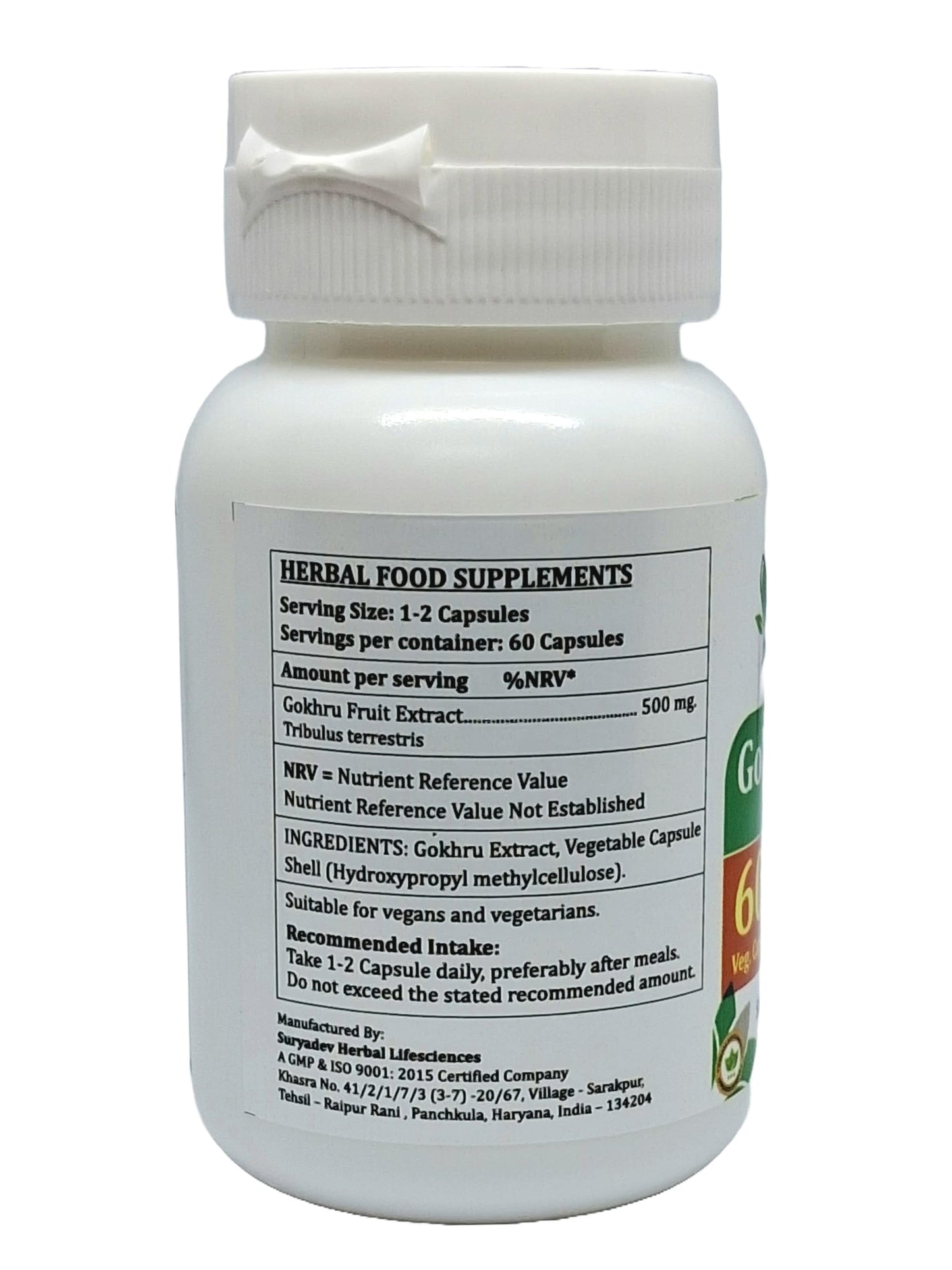Satya Naturals Gokhru Forte 500 mg Capsules, 60 Count