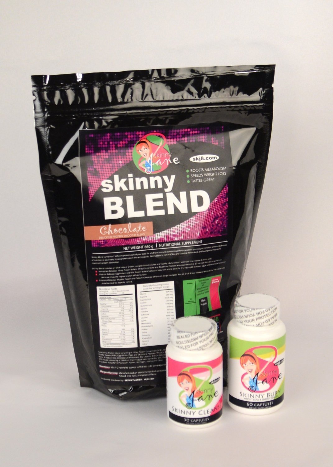 Skinny Jane Creamy Cappuccino Weight Loss Kit Powder & Capsules, 32 oz, 32 Count