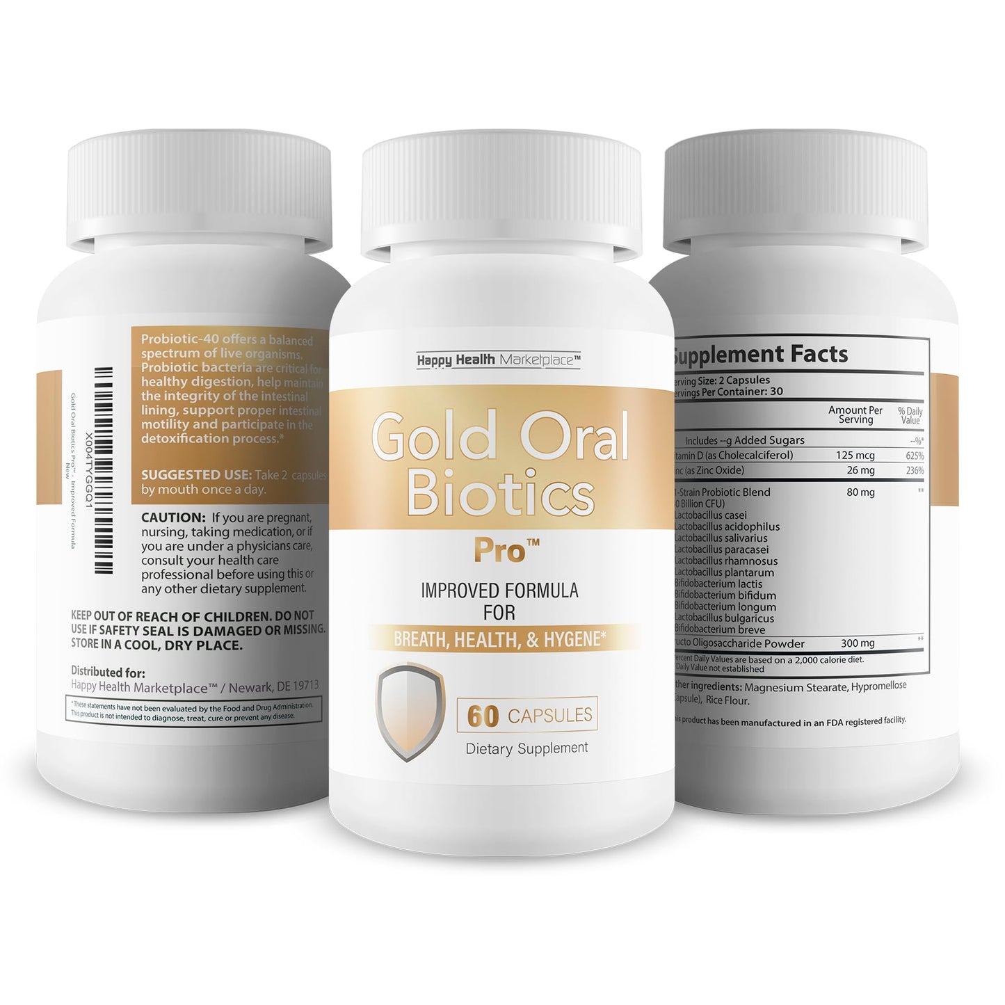 Happy Health Marketplace Gold Oral Biotics Pro Capsule 60 Count