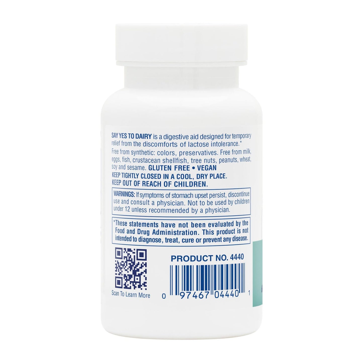 NaturesPlus Say Yes to Dairy Lactase Enzyme Supplement 50 Tablets
