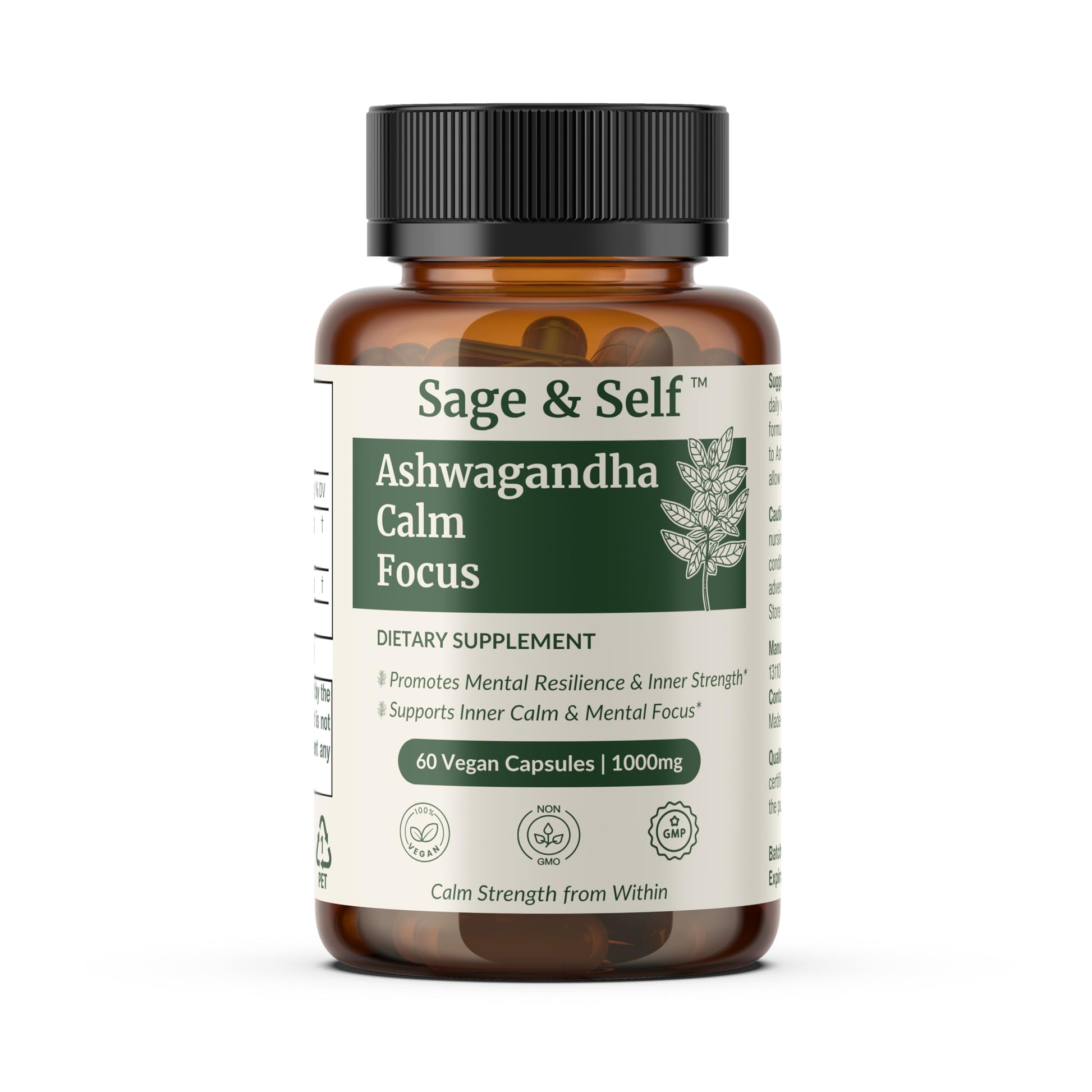 Sage & Self Ashwagandha Calm Focus Capsules 60 Count
