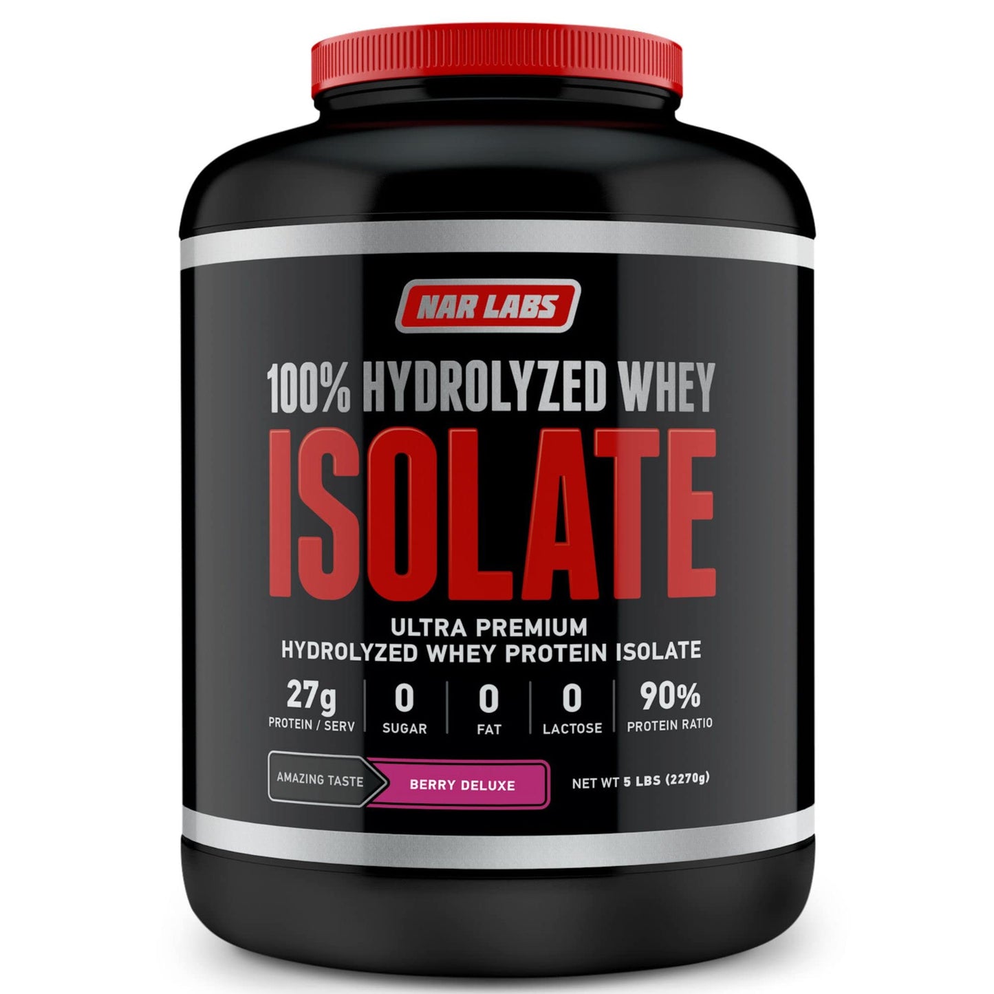 NAR LABS Hydrolyzed Whey Protein Isolate Powder (Berry Deluxe) 80 Servings