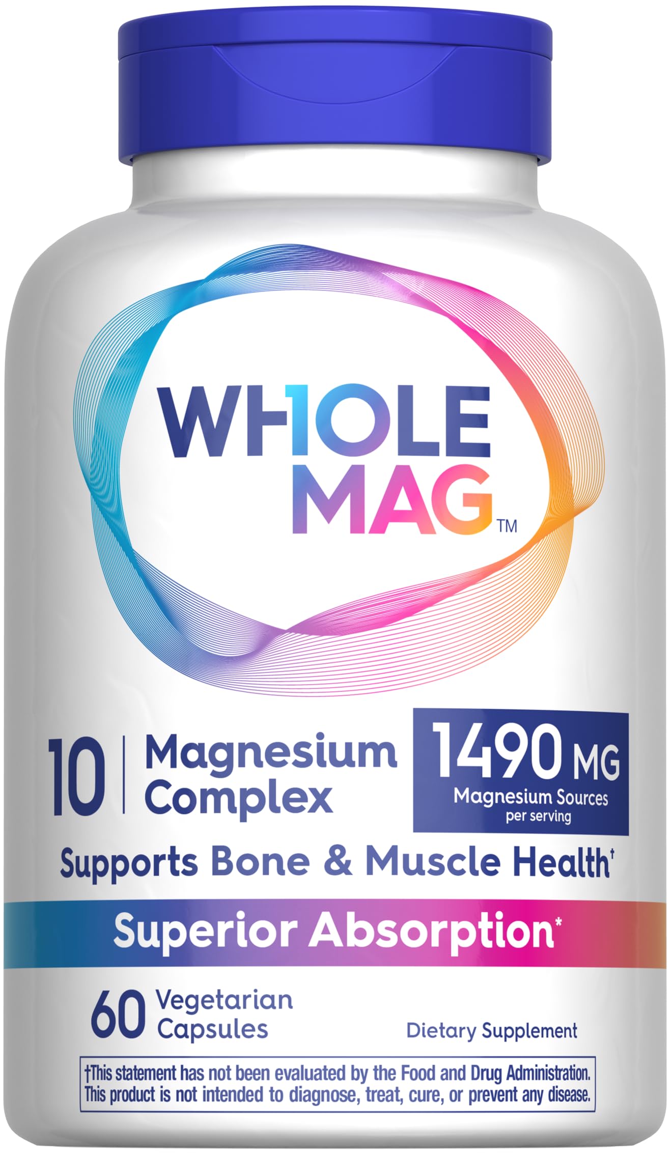 WholeMag Magnesium Supplement Complex Capsule, 60 Count