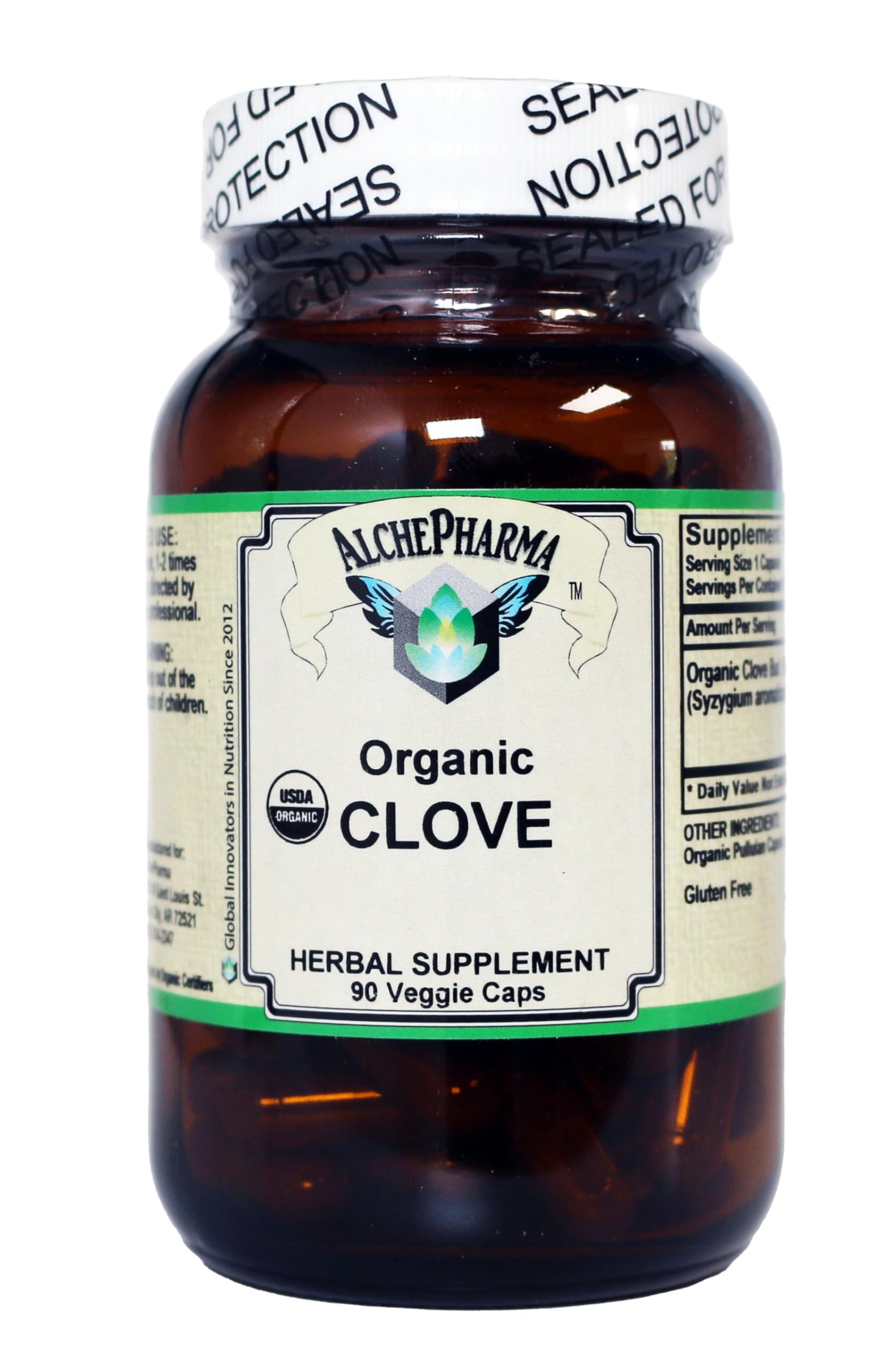 AlchePharma Organic Clove Bud Supplement Capsules 90 Count