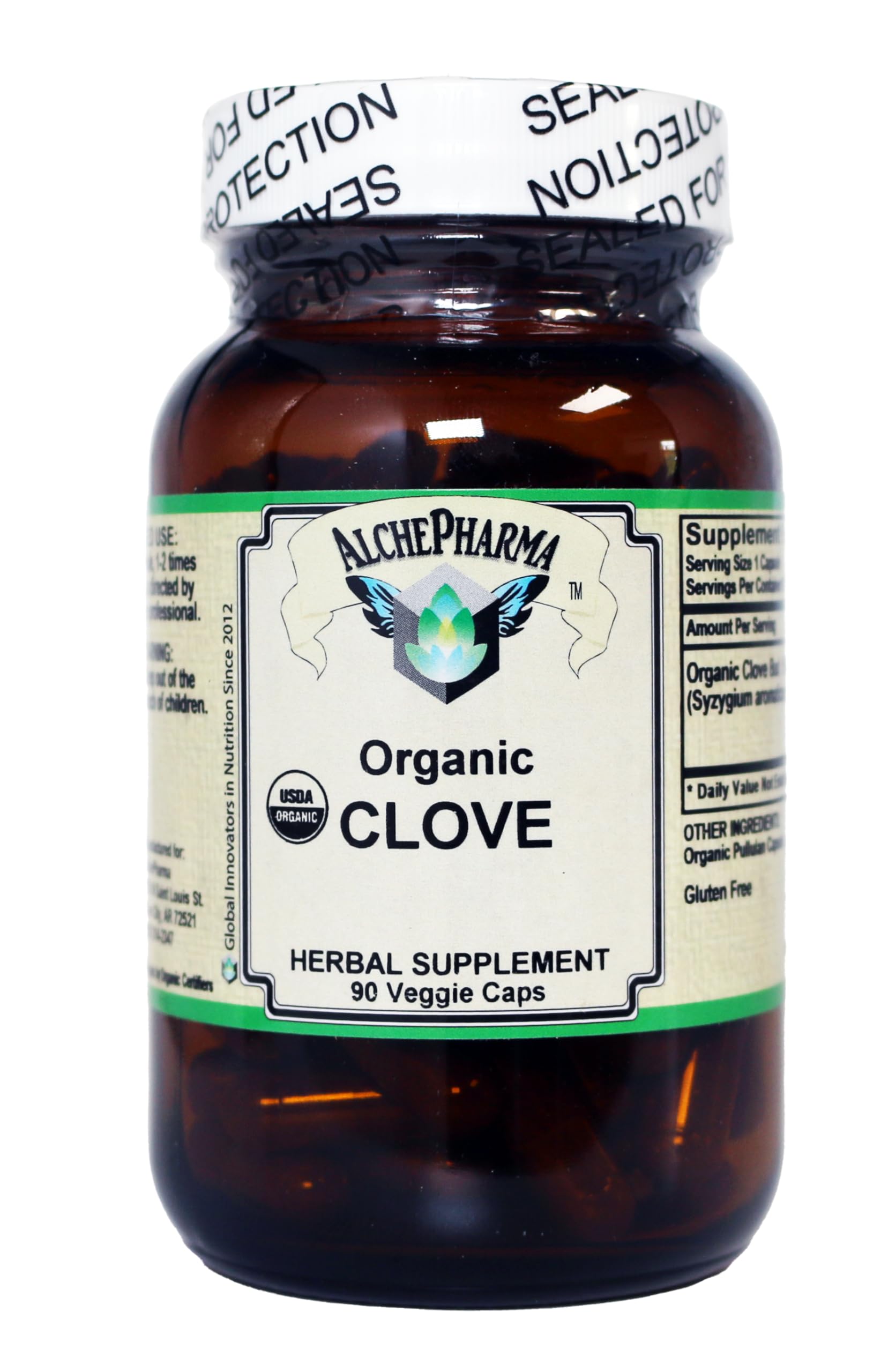AlchePharma Organic Clove Bud Supplement Capsules 90 Count