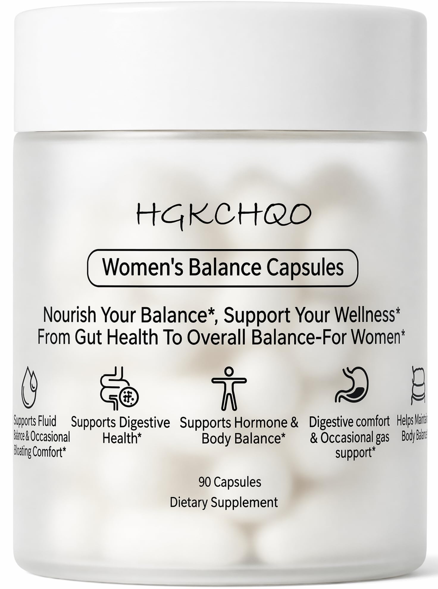 HGKCHQO Women’s Gut Health Capsules, Berberine with Bromelain & Ashwagandha, Bloating Relief & Digestive Support, Vegan Non-GMO Metabolism Supplement for Women, 90 Capsules