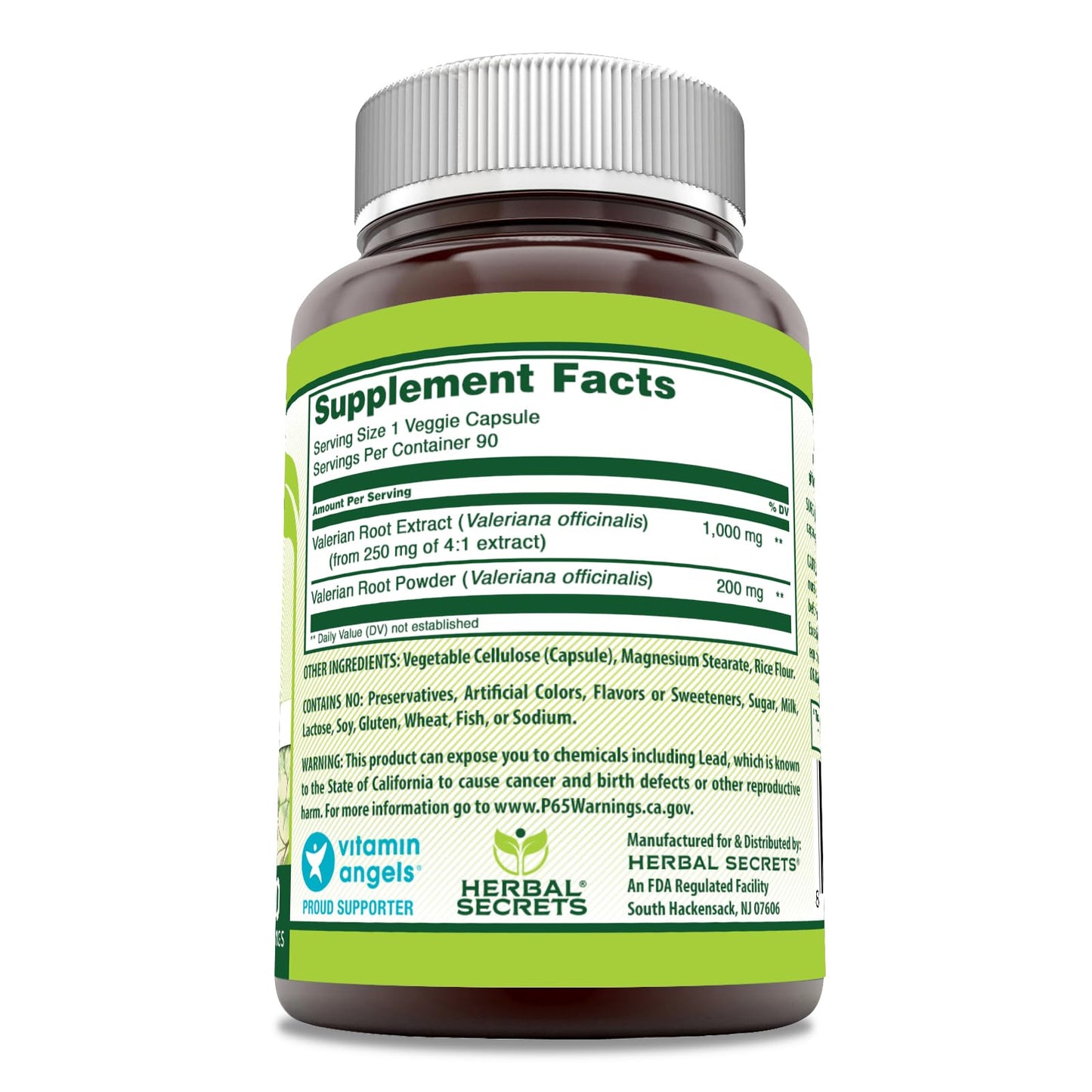 Herbal Secrets Valerian Complex Supplement Capsules, 90 Count