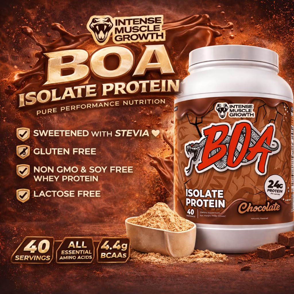 BOA Whey Protein Isolate Powder Chocolate, 40 Servings