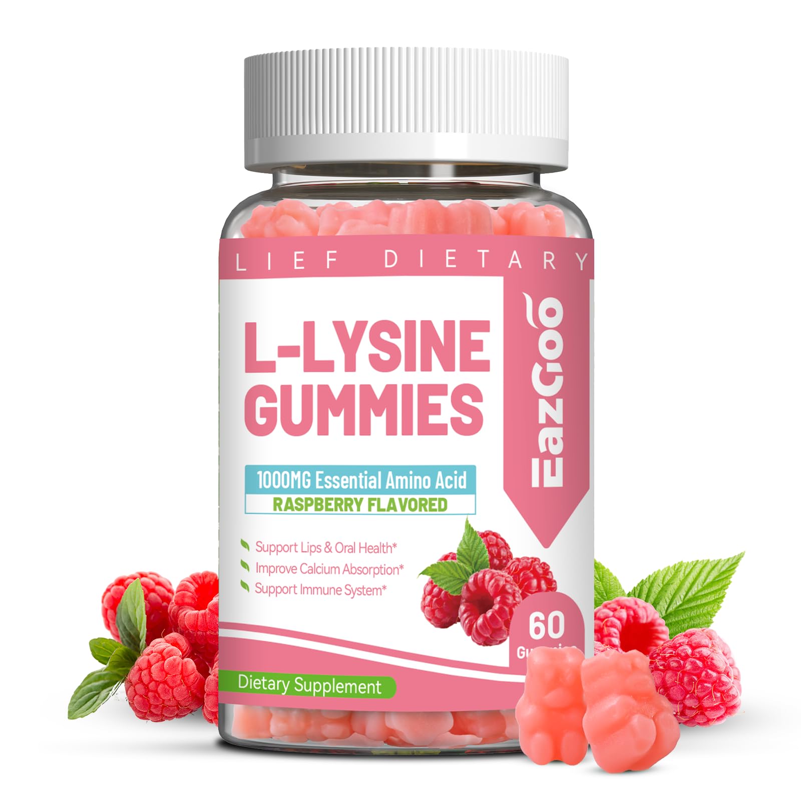 EAZGOO L-Lysine 1000mg Gummies, 60 Count