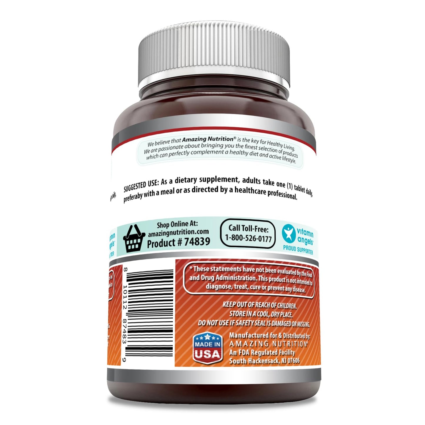 Amazing Nutrition Folic Acid (Vitamin B9) 400 mcg Tablets, 500 Count