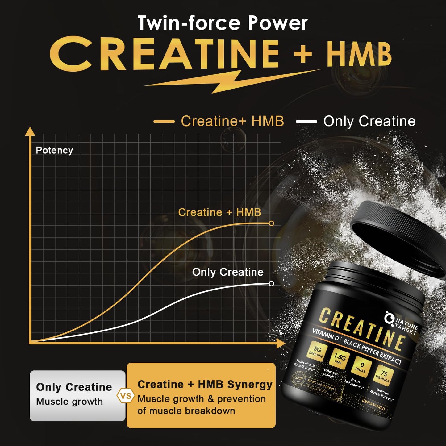 Nature Target Creatine Monohydrate Powder 17.6 oz