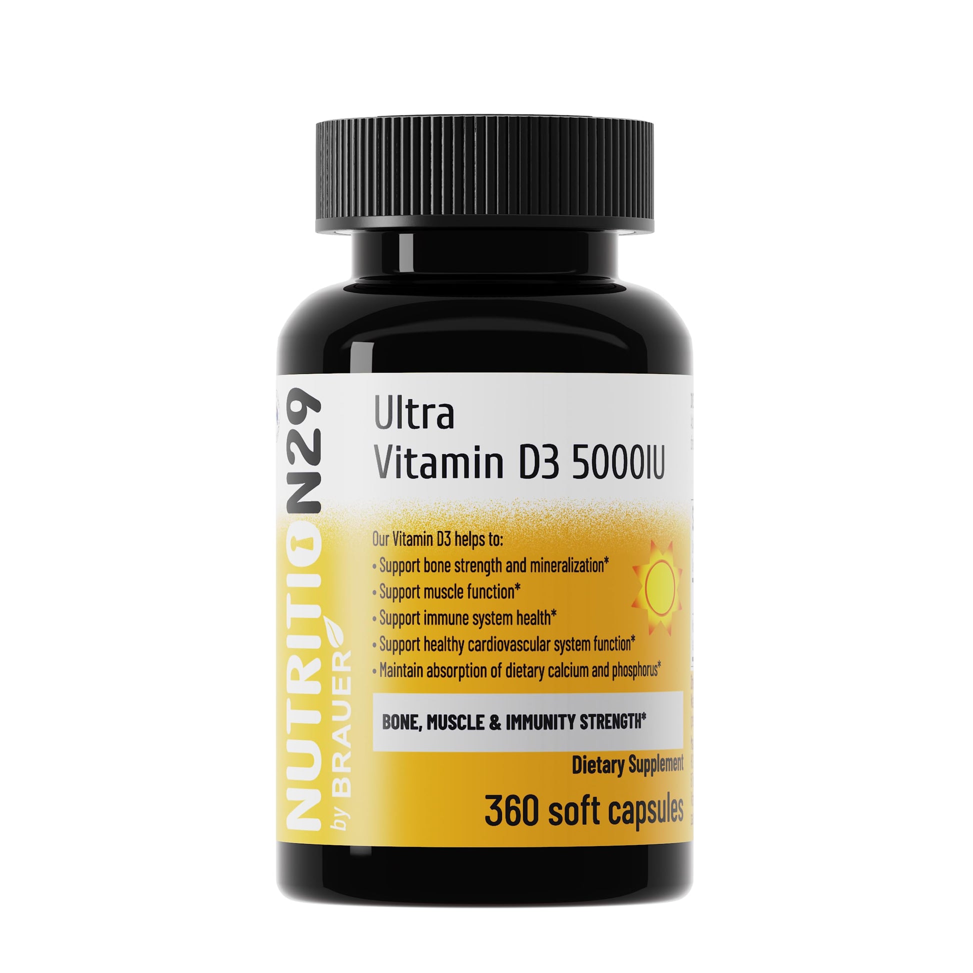 NUTRITION29 Vitamin D3 5000 IU (125 mcg) Softgels, 360