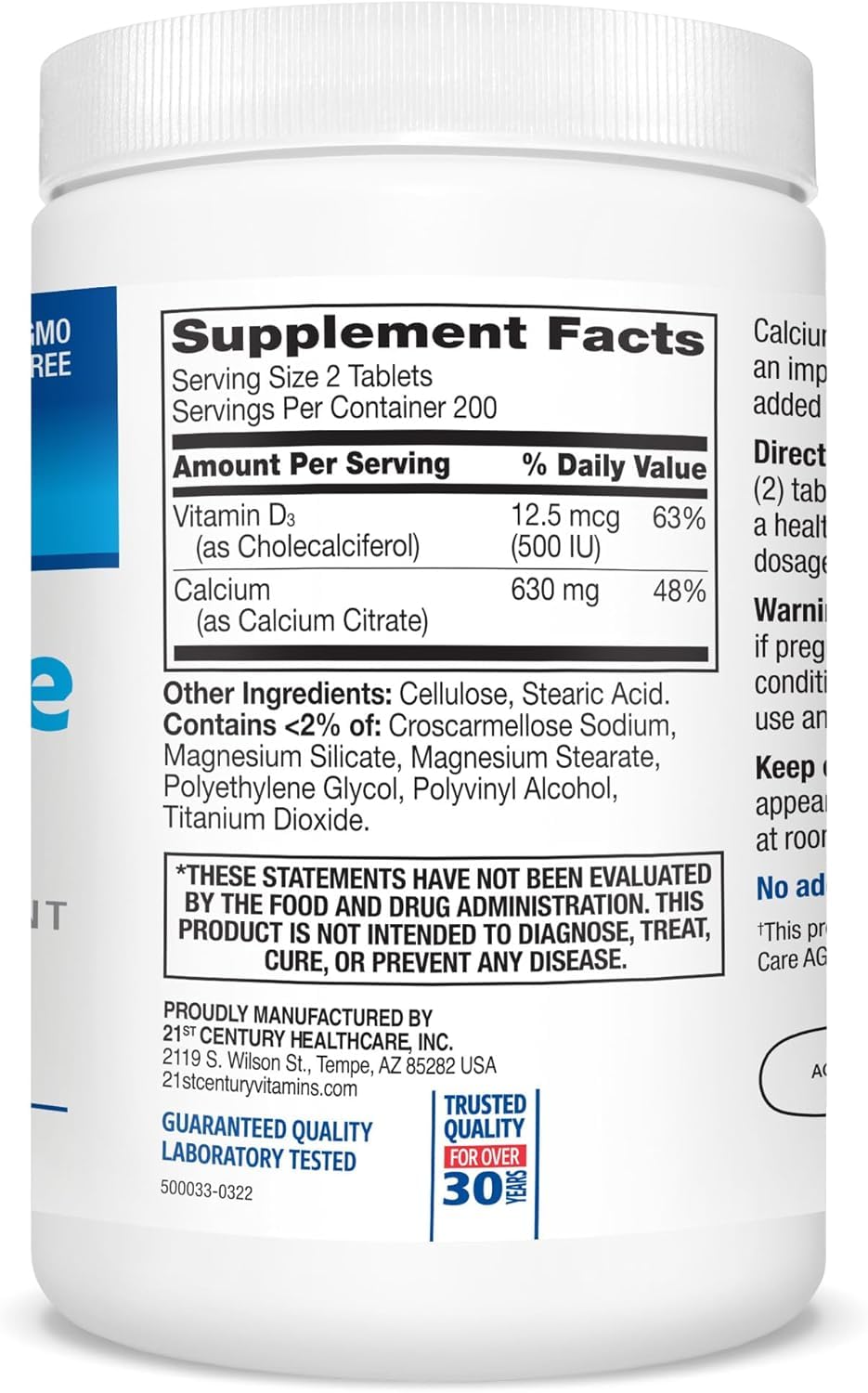 21st Century Calcium Citrate + Vitamin D Caplets, 1200 Caplets