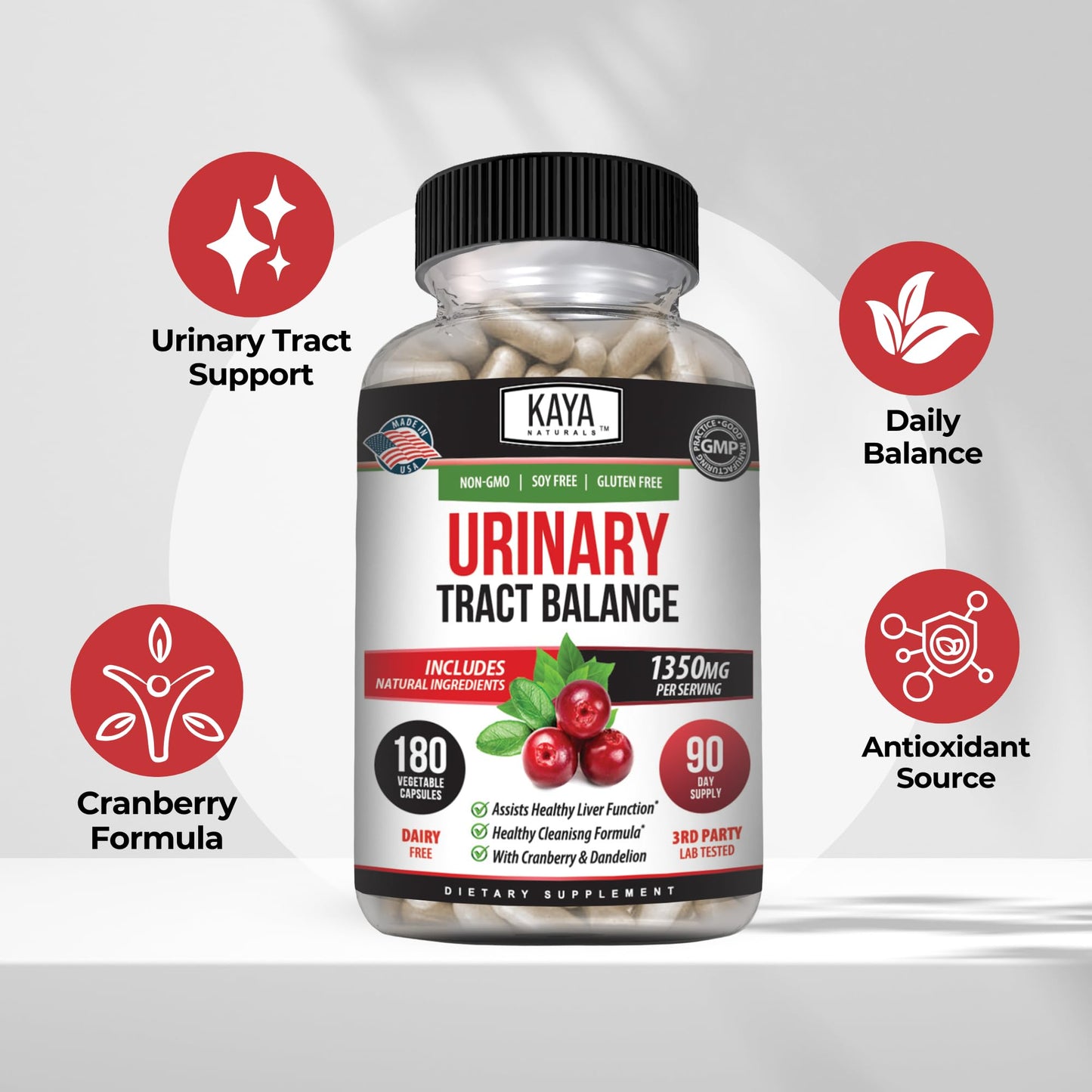 Kaya Naturals D-Mannose Cranberry Capsule 180 Count