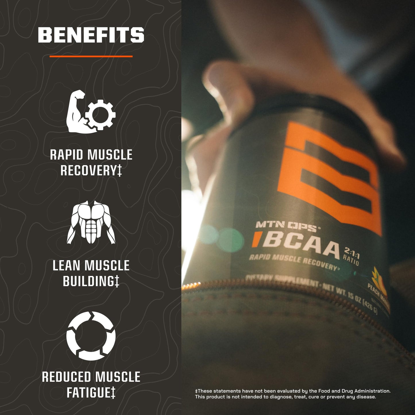 MTN OPS BCAA 2:1:1 Amino Acids Supplement Powder 13.7 oz