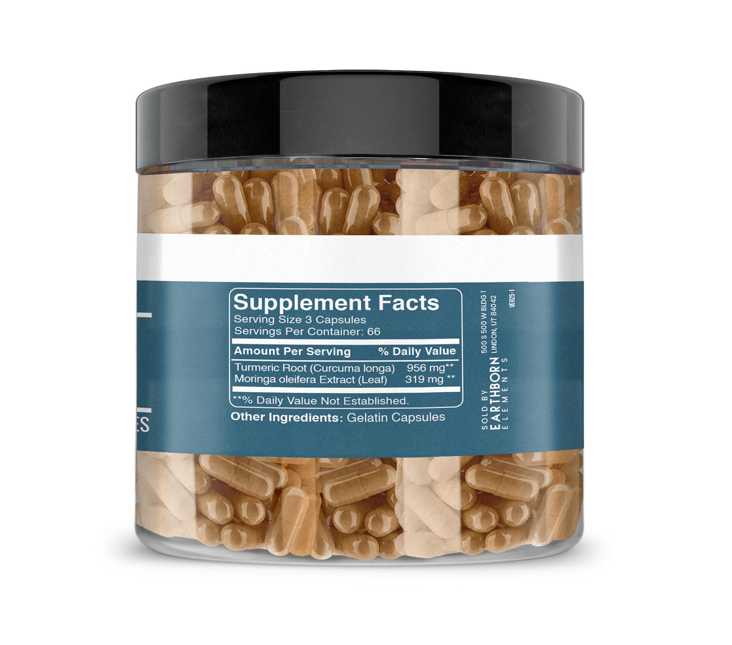 Earthborn Elements Turmeric & Moringa Capsules, 200 Count