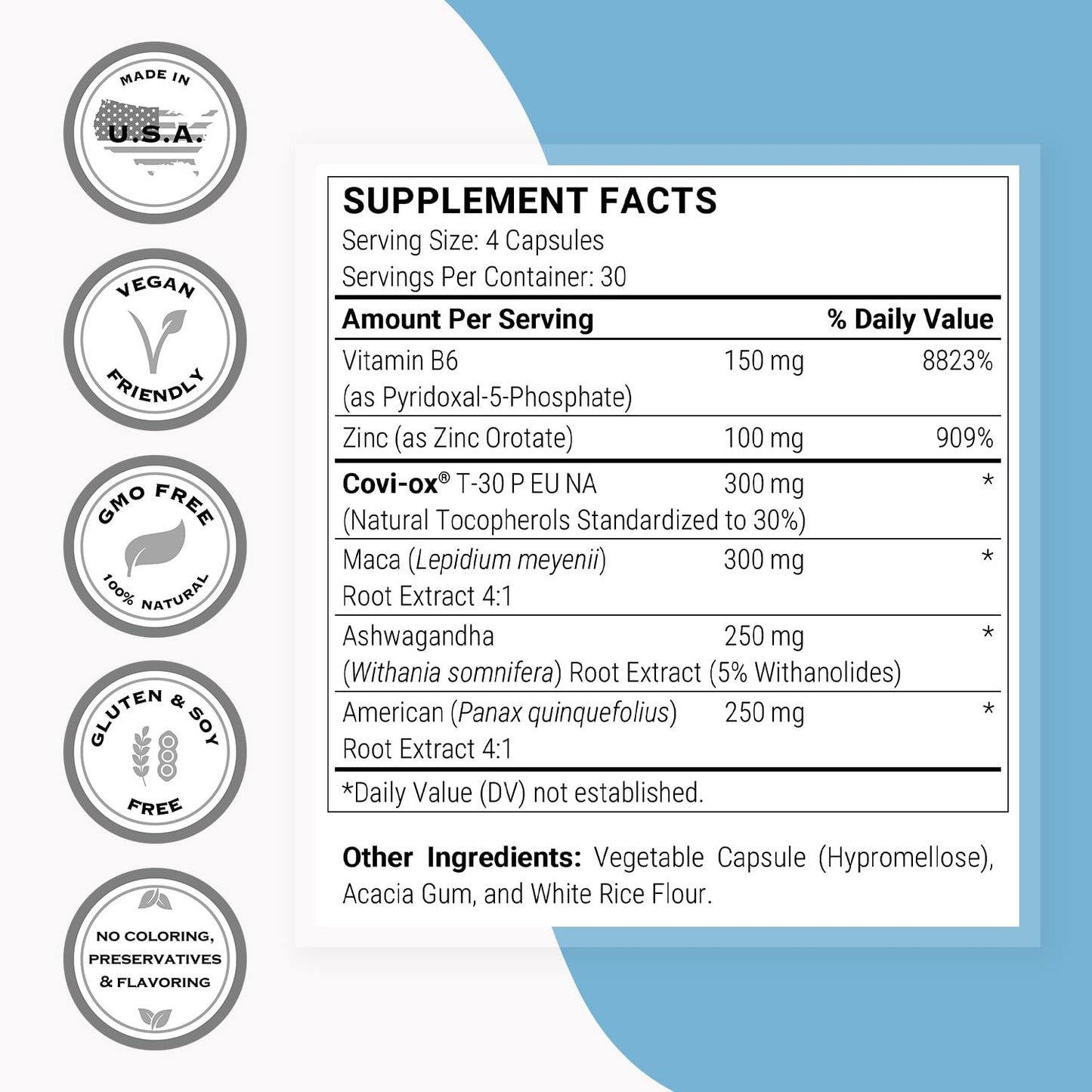 Supersmart Natural Anti Prolactin Supplement with P5P Vitamin B6, Mucuna Pruriens, Maca Root, Ashwagandha Capsules 120