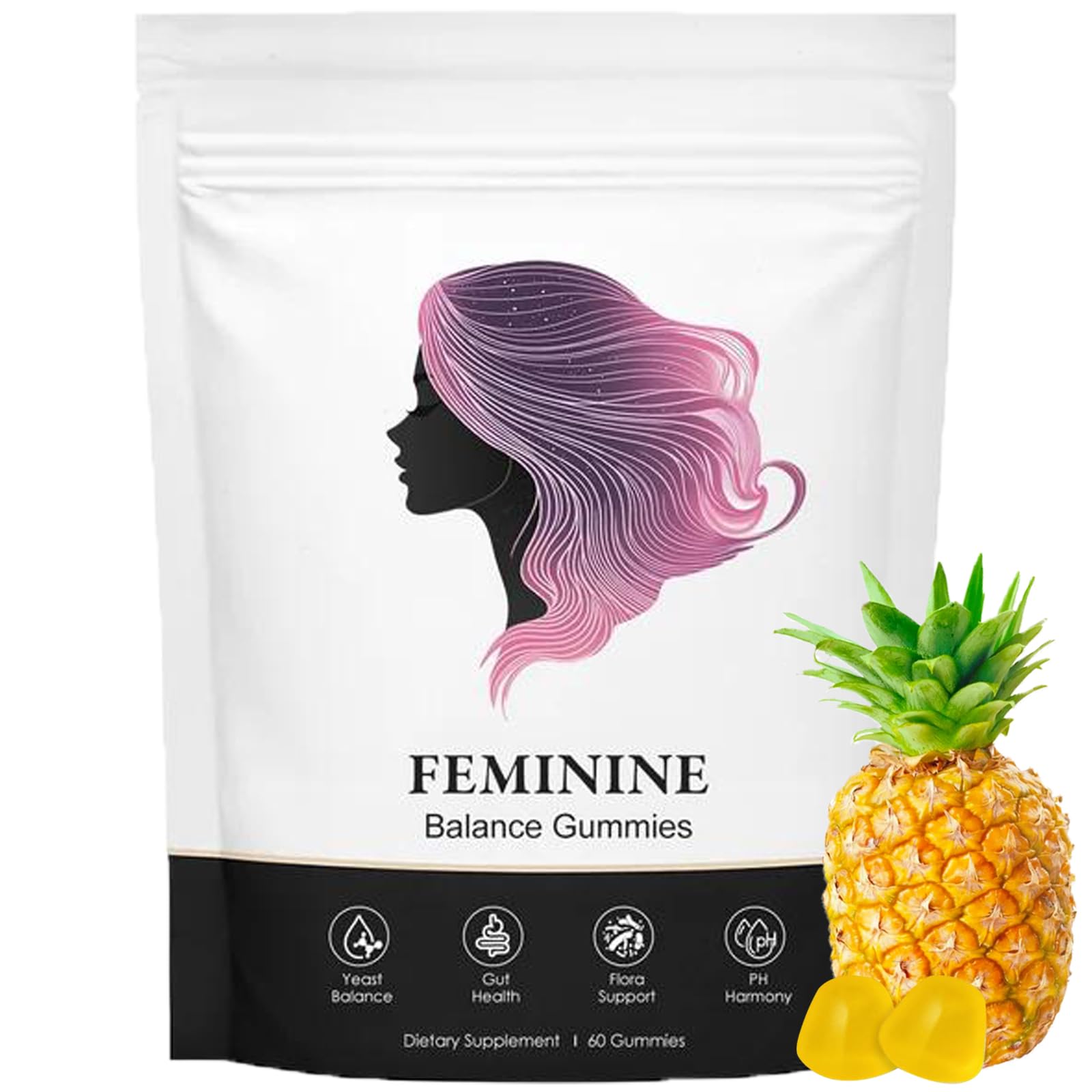 BIWQTY Feminine Balance Gummies for Women Gummy 60 Count