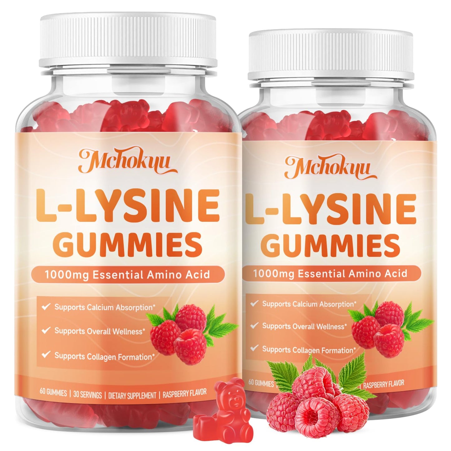 Mchokuu L-Lysine 1000mg Gummies for Adults, 120 Count
