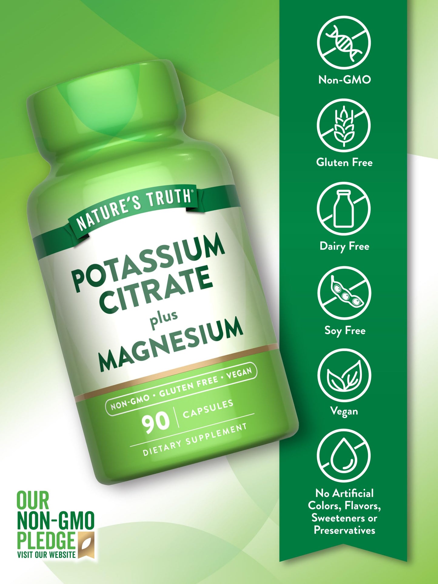 Nature's Truth Potassium Magnesium Citrate Capsules 90 Count