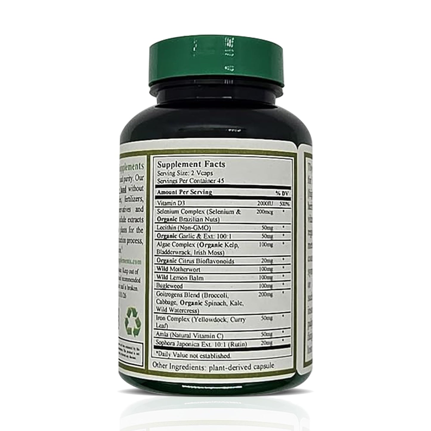 Green Organic Supplements Thyroid Extracts Capsules 90 Count