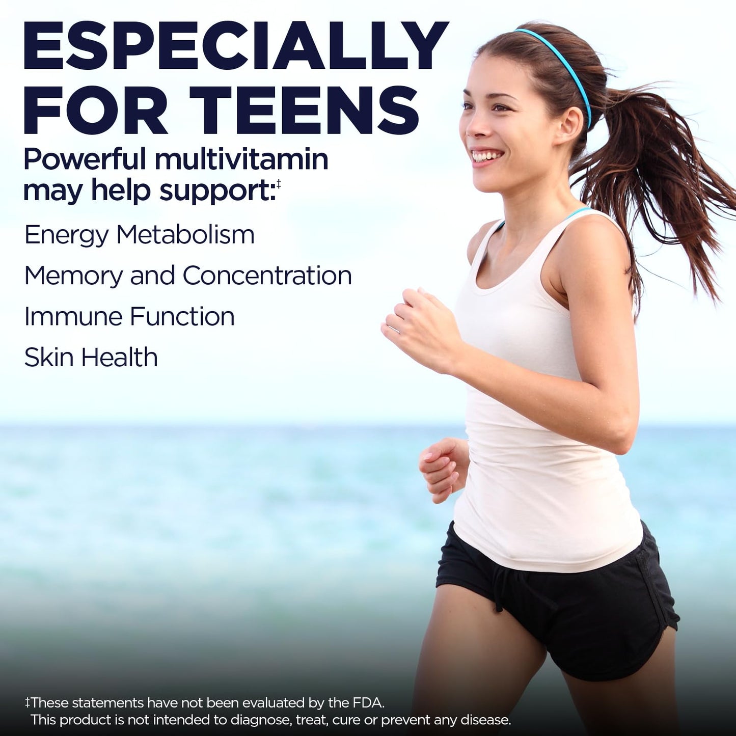 KAL Teens Enhanced Energy Multivitamin with Iron, Vegetarian Tablet, 60 Tablets