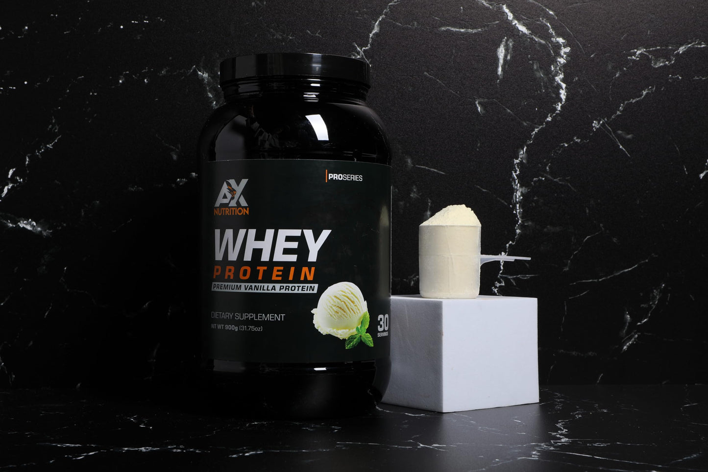 AX Nutrition Vanilla Whey Protein Powder 31.75 oz
