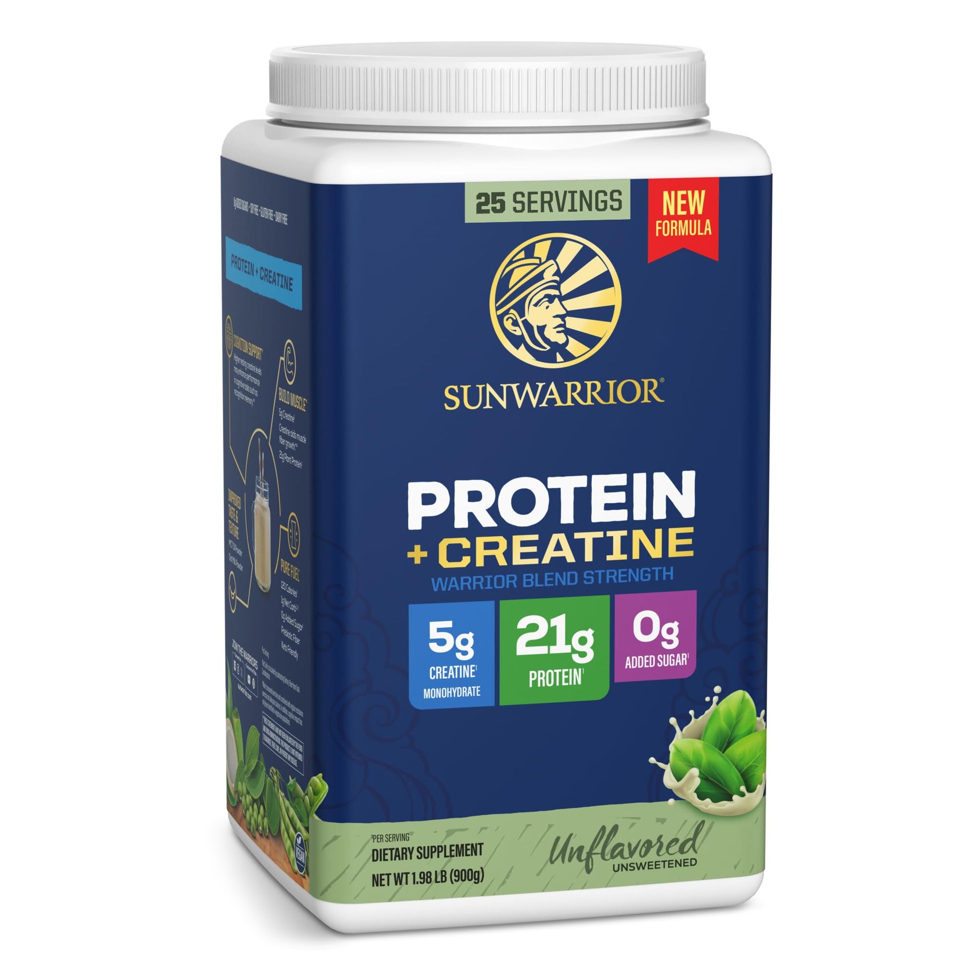 Sunwarrior Warrior Blend Strength Plant-Based Protein Powder, 31.7 Servings