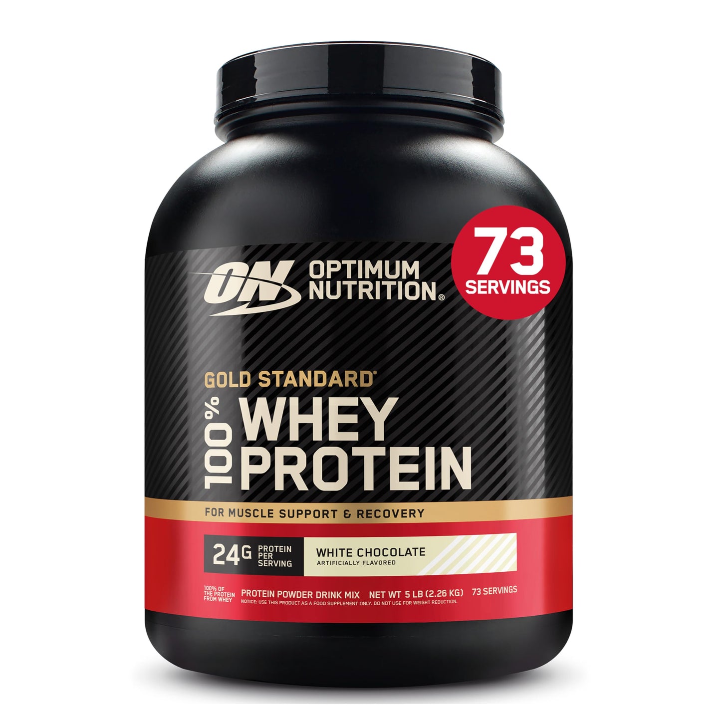 Optimum Nutrition Gold Standard 100% Whey Protein Powder White Chocolate, 80 Servings