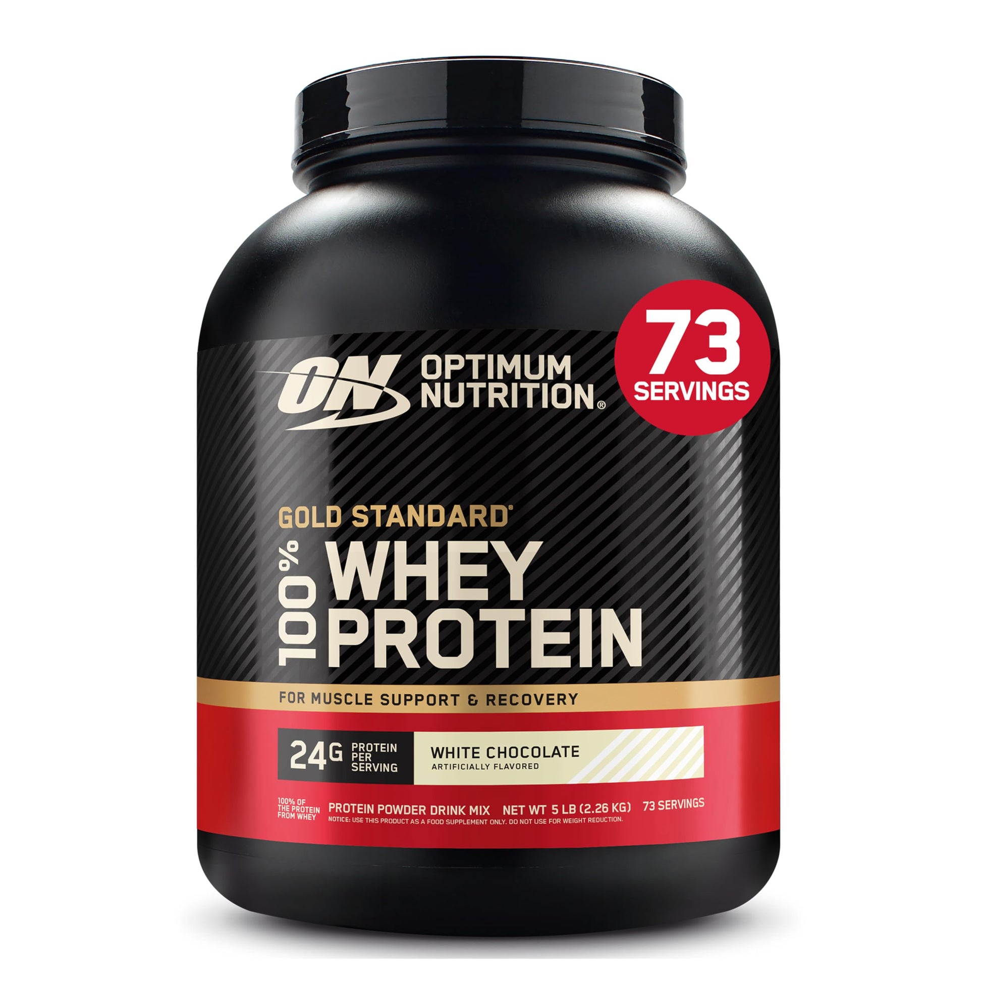 Optimum Nutrition Gold Standard 100% Whey Protein Powder White Chocolate, 80 Servings