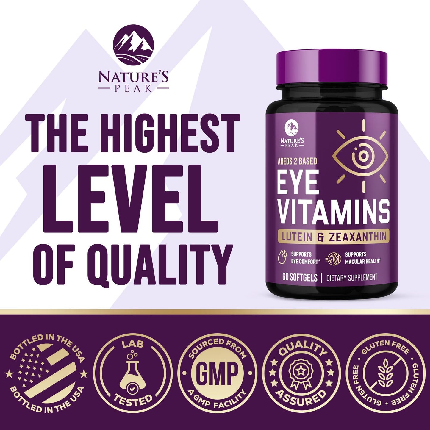 Nature's Peak Lutein & Zeaxanthin Eye Health Vitamin Capsule 60 Count