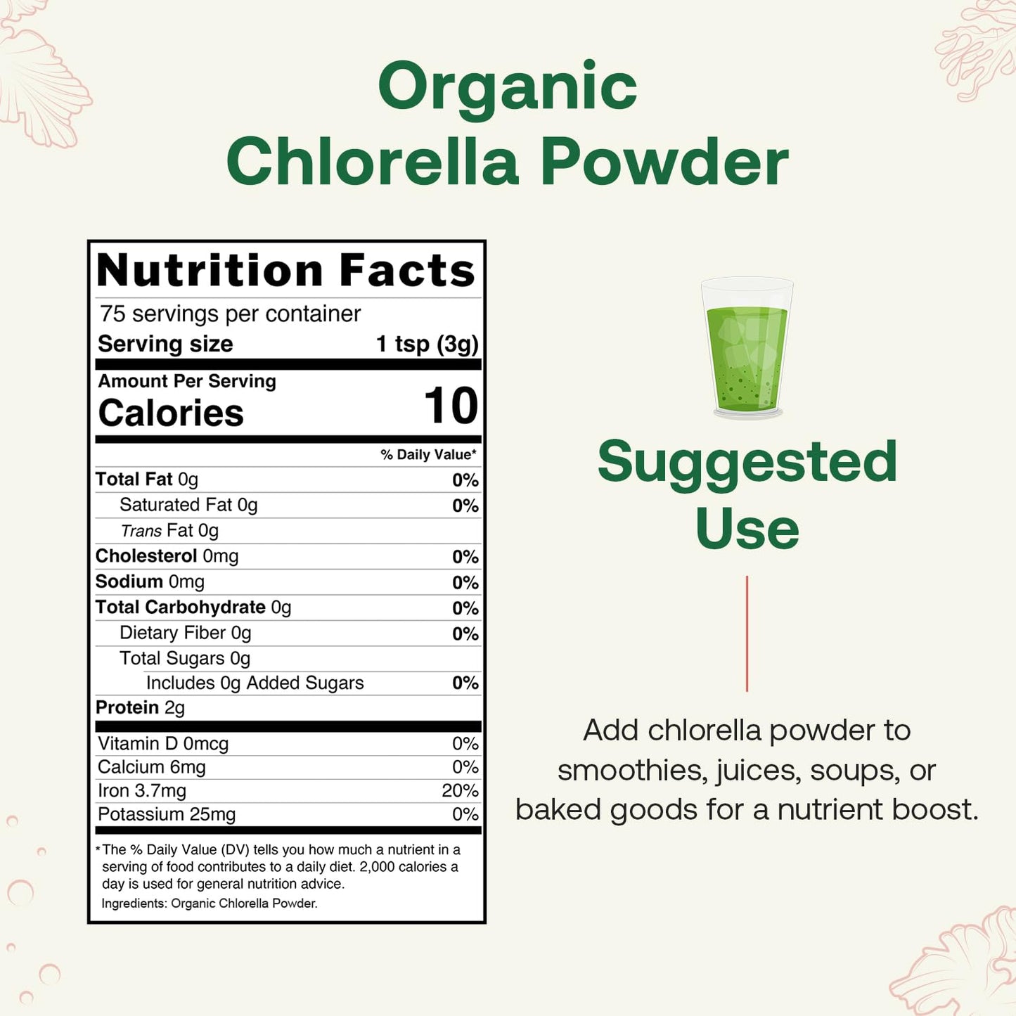 Quay Naturals Organic Chlorella Powder 4 oz