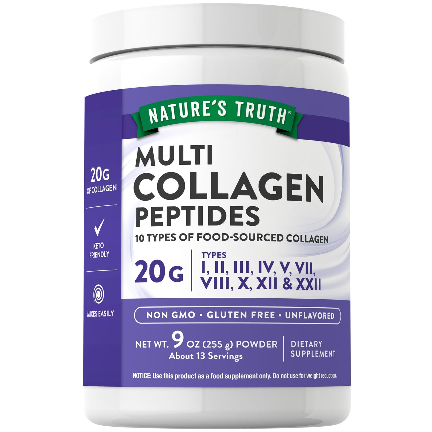 Nature's Truth Multi Collagen Peptide Complex Powder, 9 Ounce